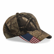 Camo with Flag Visor Cap