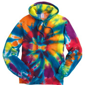 Multi-Color Cut-Spiral Tie-Dyed Hooded Sweatshirt