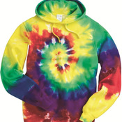 Multi-Color Spiral Tie-Dyed Hooded Sweatshirt